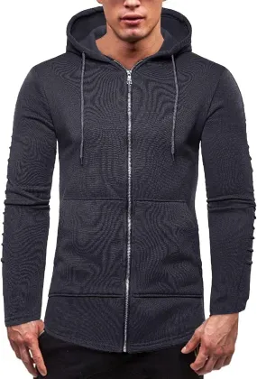 Men's Zip Up Hoodie Fashion Casual Camouflage Sports Sweatshirt Long Sleeve Zipper Hooded Jacket Coat