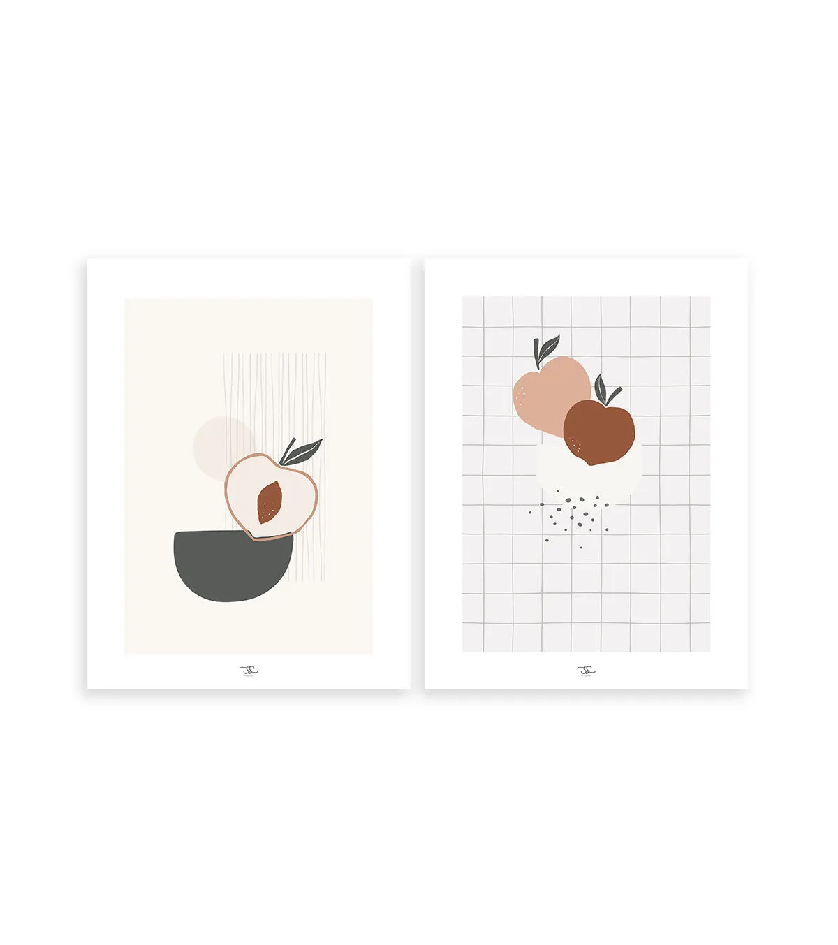 Minima - Set Of 2 Art Prints - Peaches