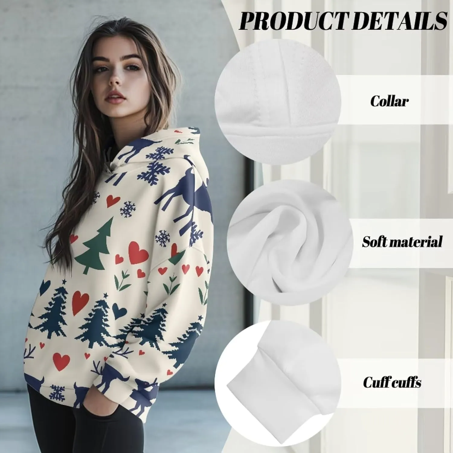 NDISTIN Women’s Pullover Sweatshirts Soft Skin Friendly Women's Baggy Hoodie Designed for Easy Movement