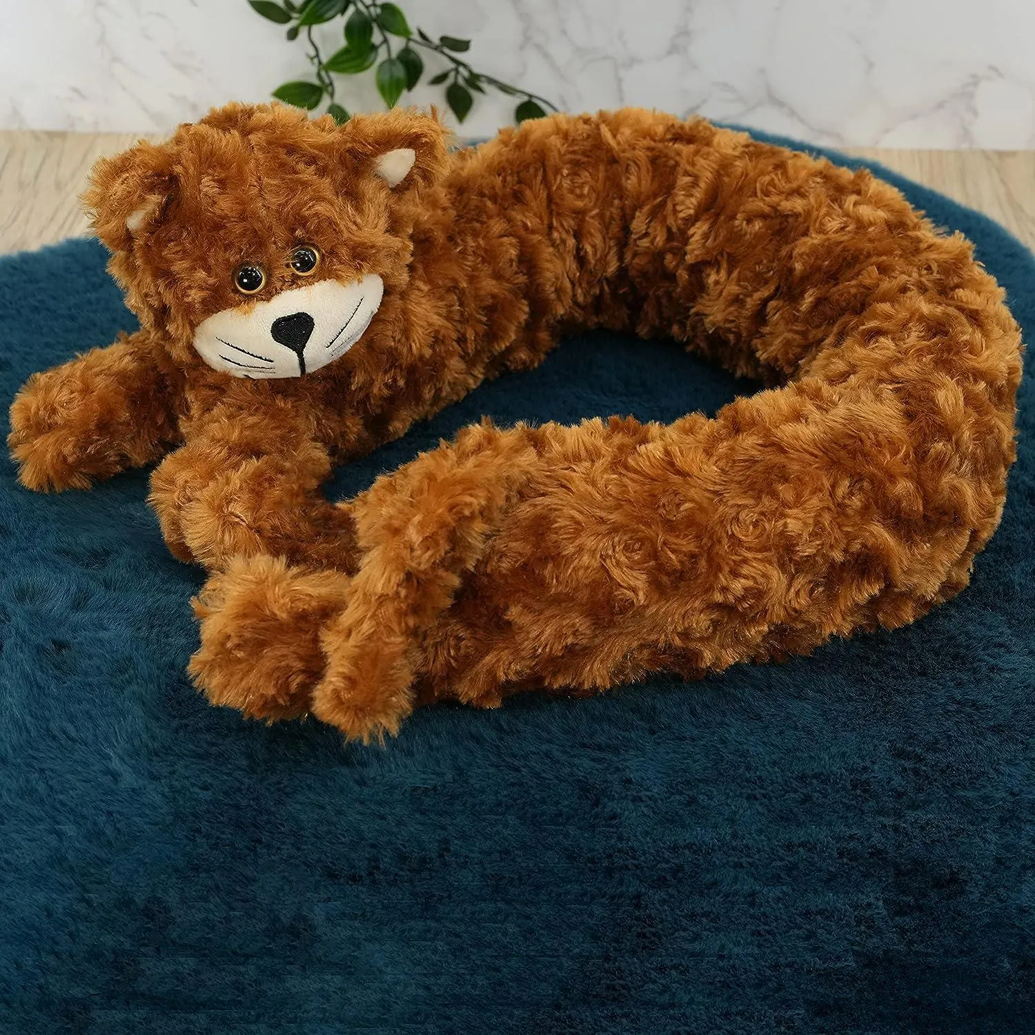 Novelty Draught Excluder for Doors Brown Cat Design