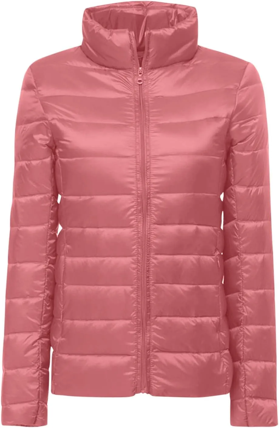 Packable Puffer Jacket Women Plus Size Winter Warm Jacket Padded Coats Lightweight Down Jacket Long Sleeve Outerwear