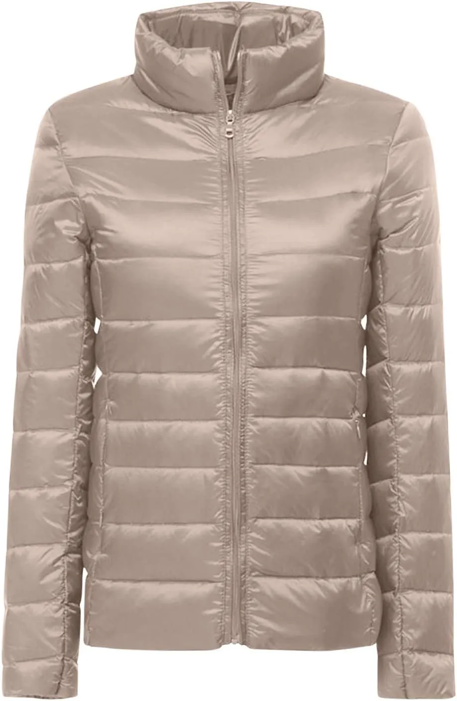 Packable Puffer Jacket Women Plus Size Winter Warm Jacket Padded Coats Lightweight Down Jacket Long Sleeve Outerwear