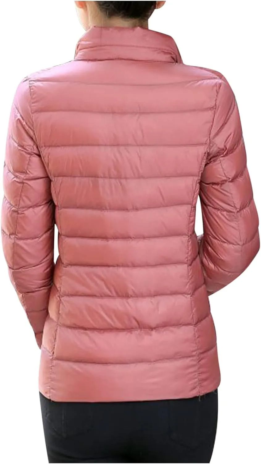 Packable Puffer Jacket Women Plus Size Winter Warm Jacket Padded Coats Lightweight Down Jacket Long Sleeve Outerwear