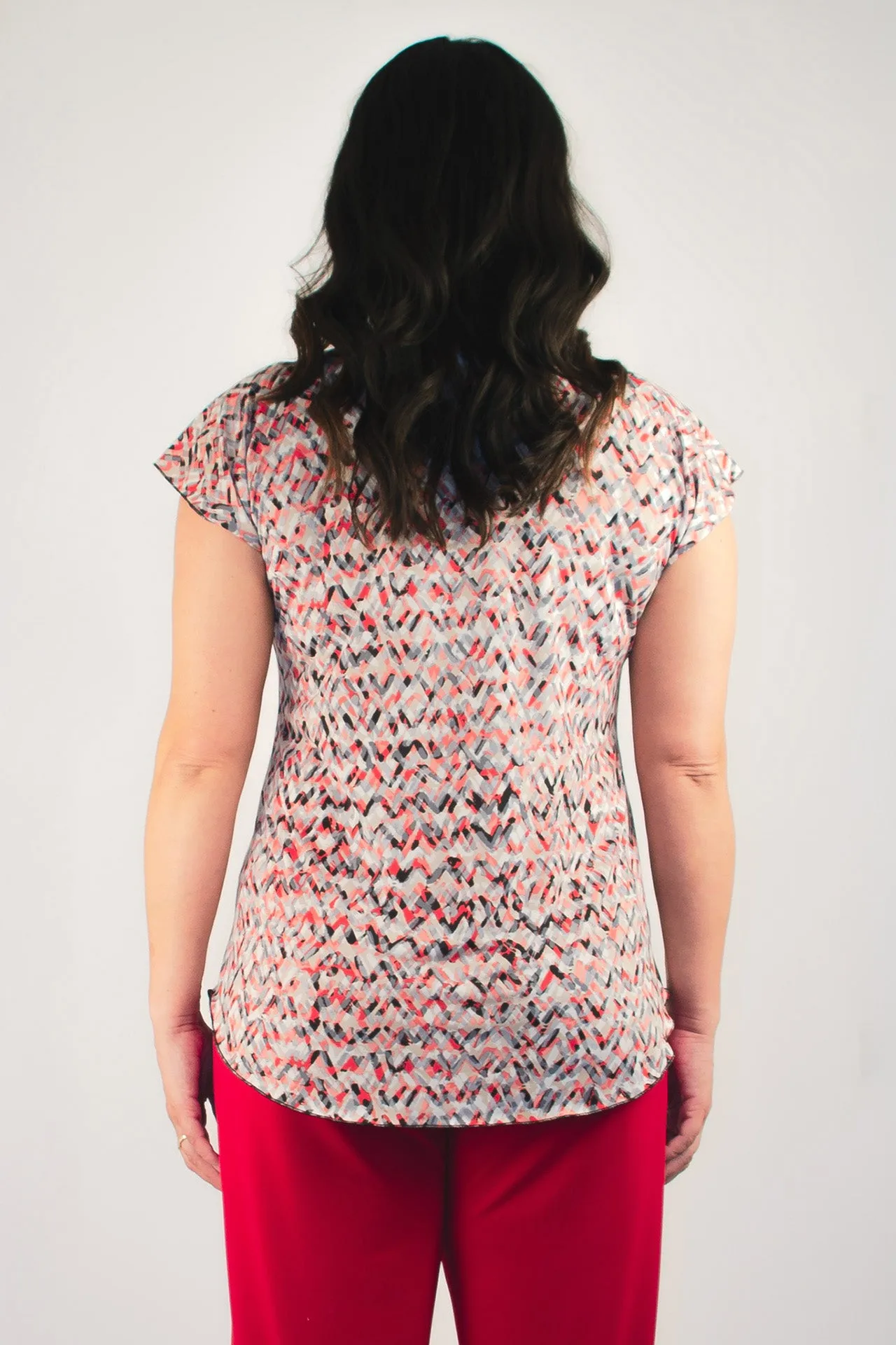 Points Print Short Sleeve Jersey Top