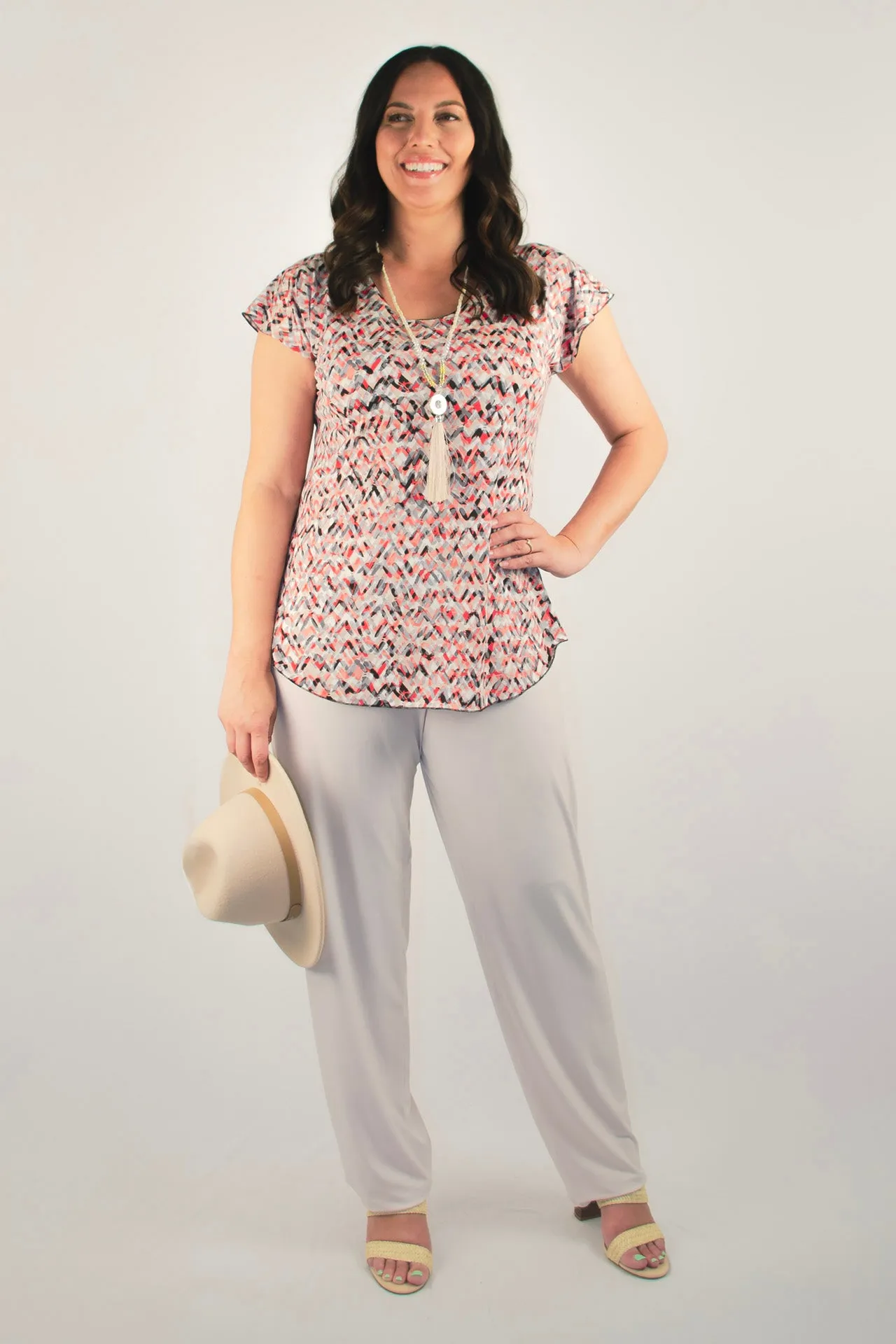 Points Print Short Sleeve Jersey Top