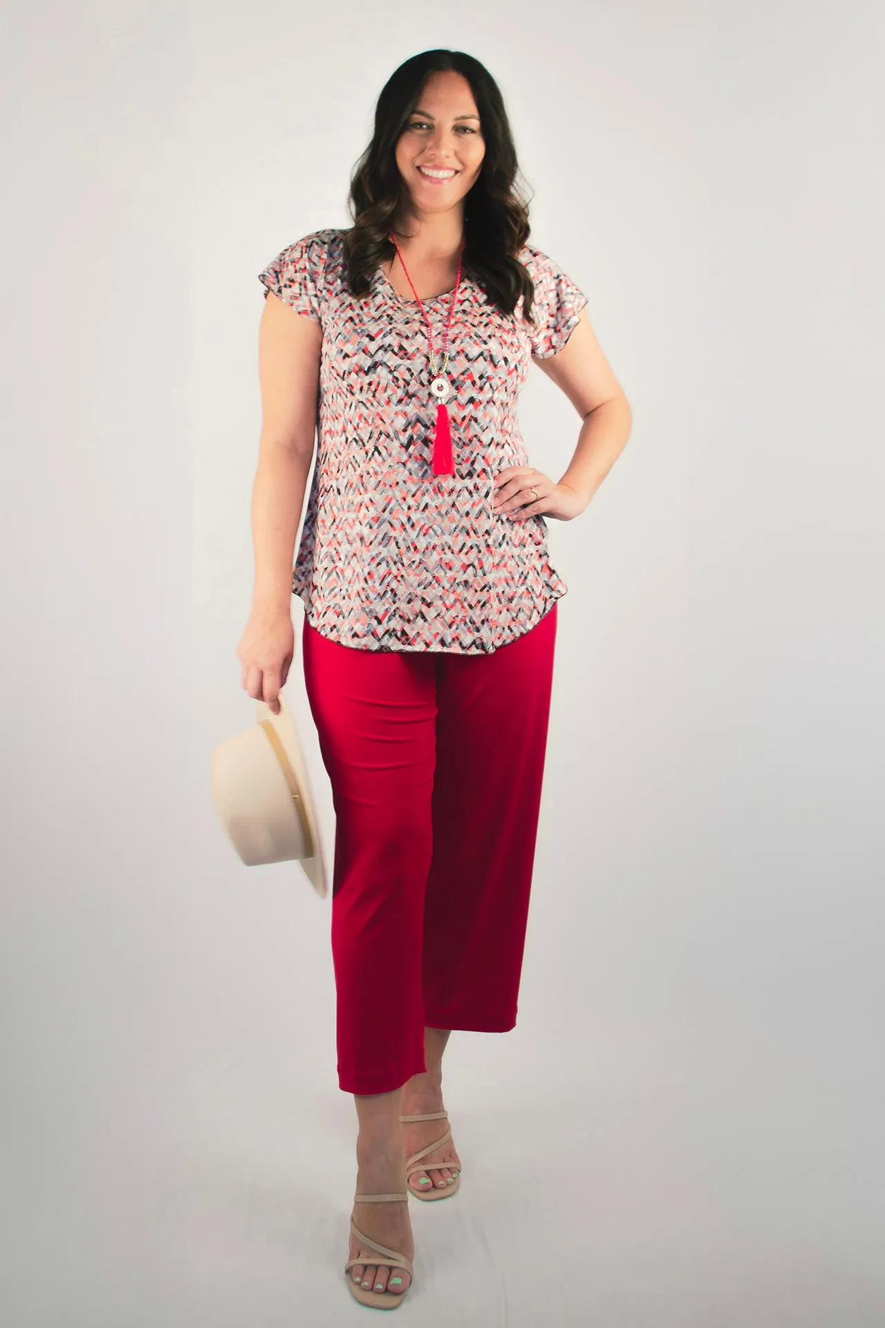 Points Print Short Sleeve Jersey Top