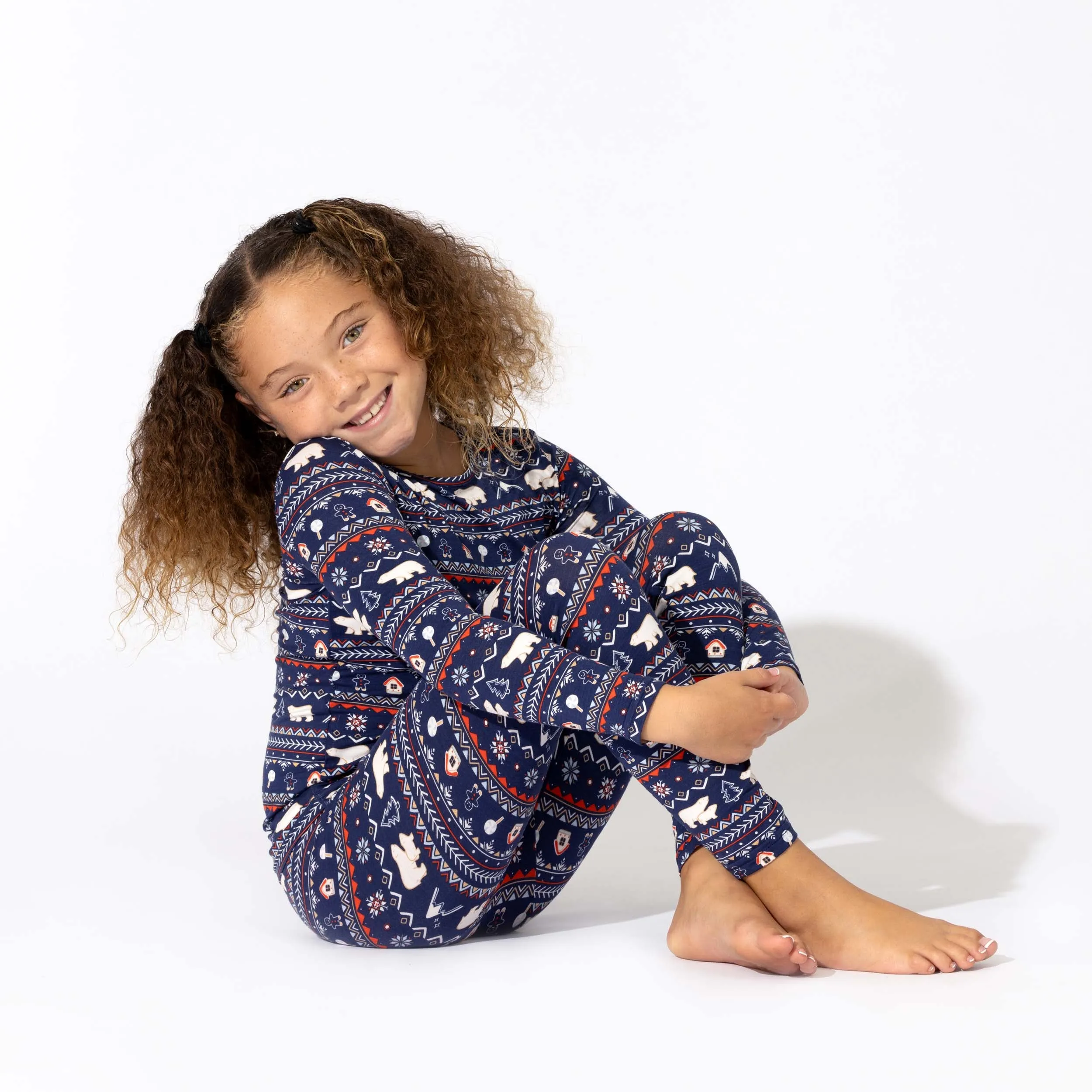 Polar Isle Blue Bamboo Kids Pajamas