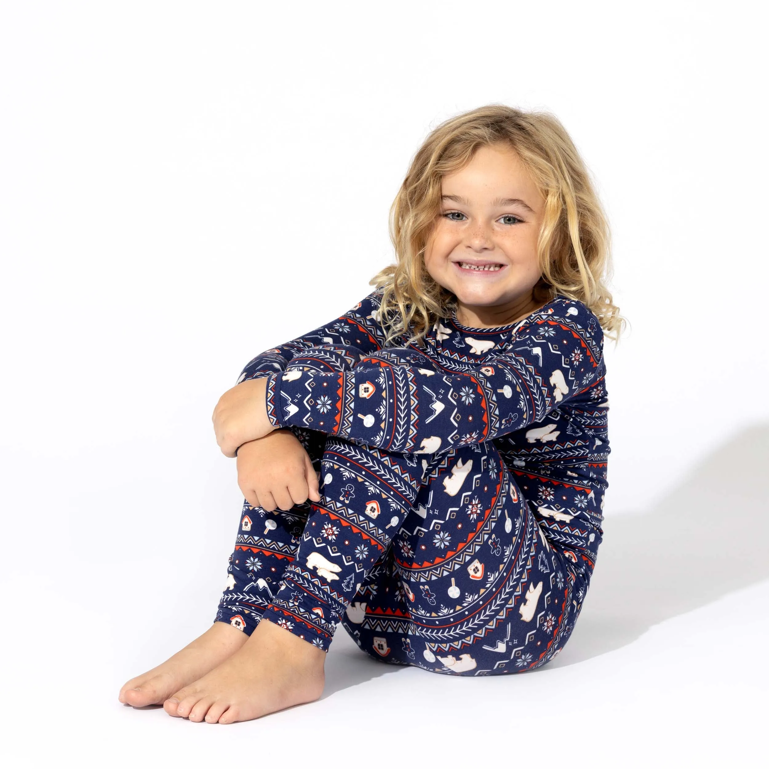 Polar Isle Blue Bamboo Kids Pajamas