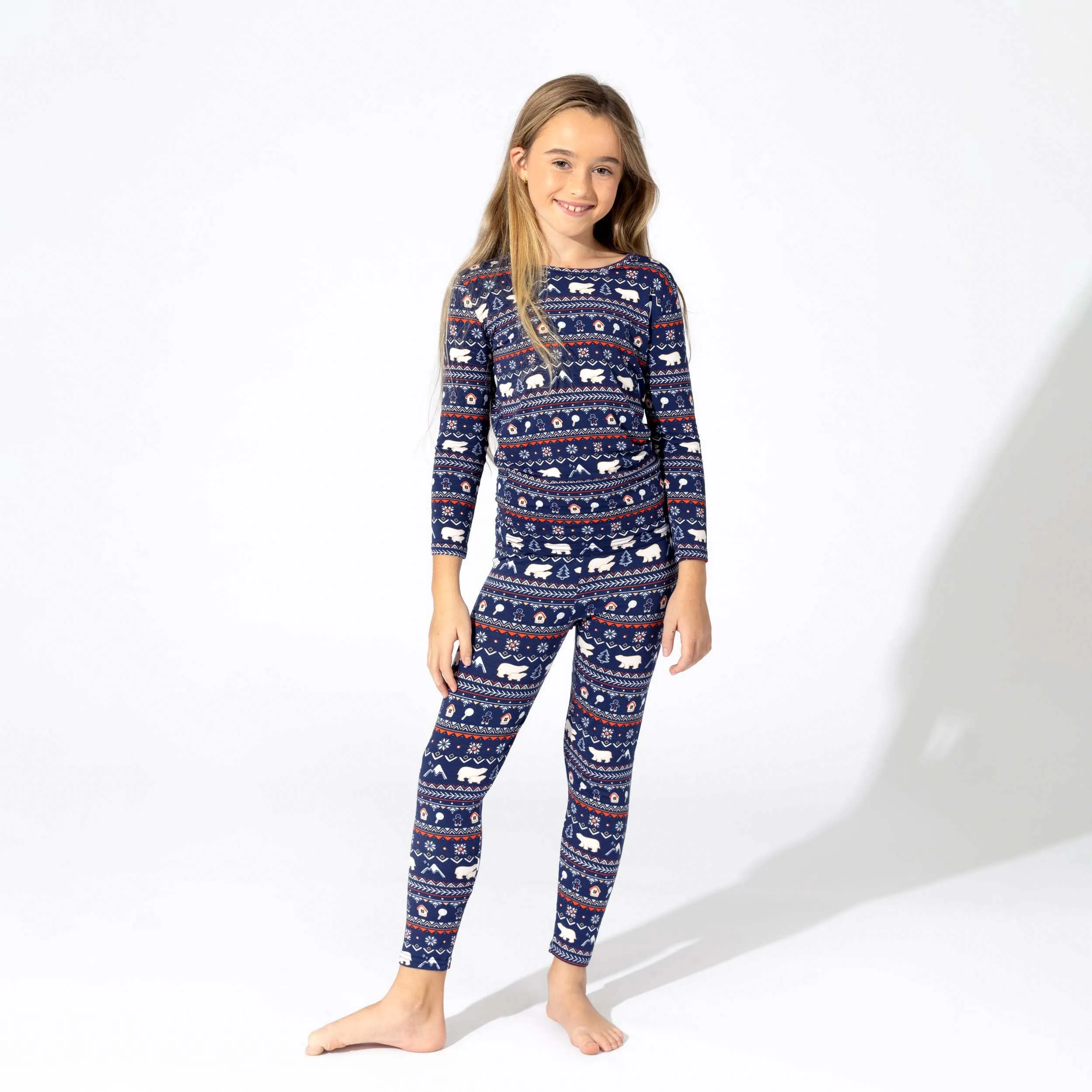 Polar Isle Blue Bamboo Kids Pajamas