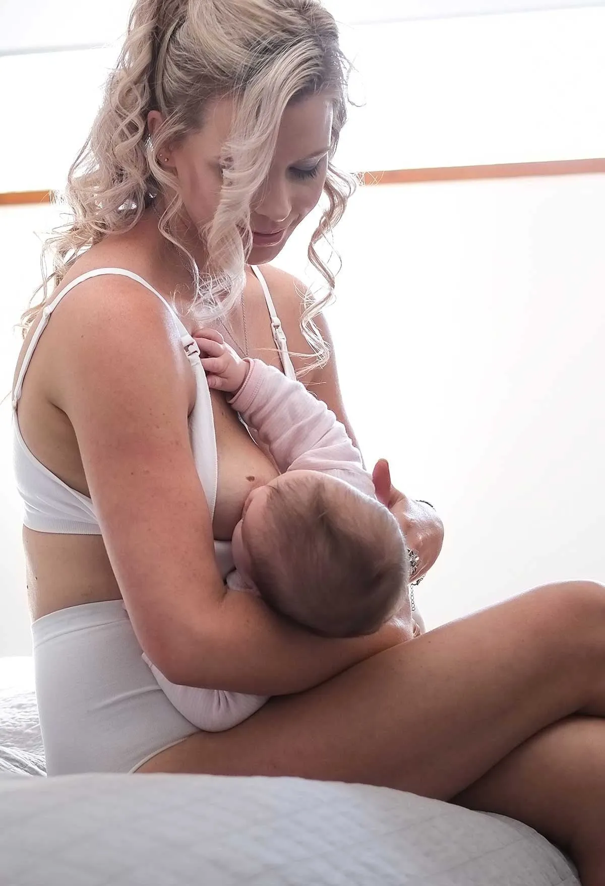 Red Bamboo Nursing Bra   High Cut Undies Set With FREE Eco-Friendly Reusable Nursing Pads