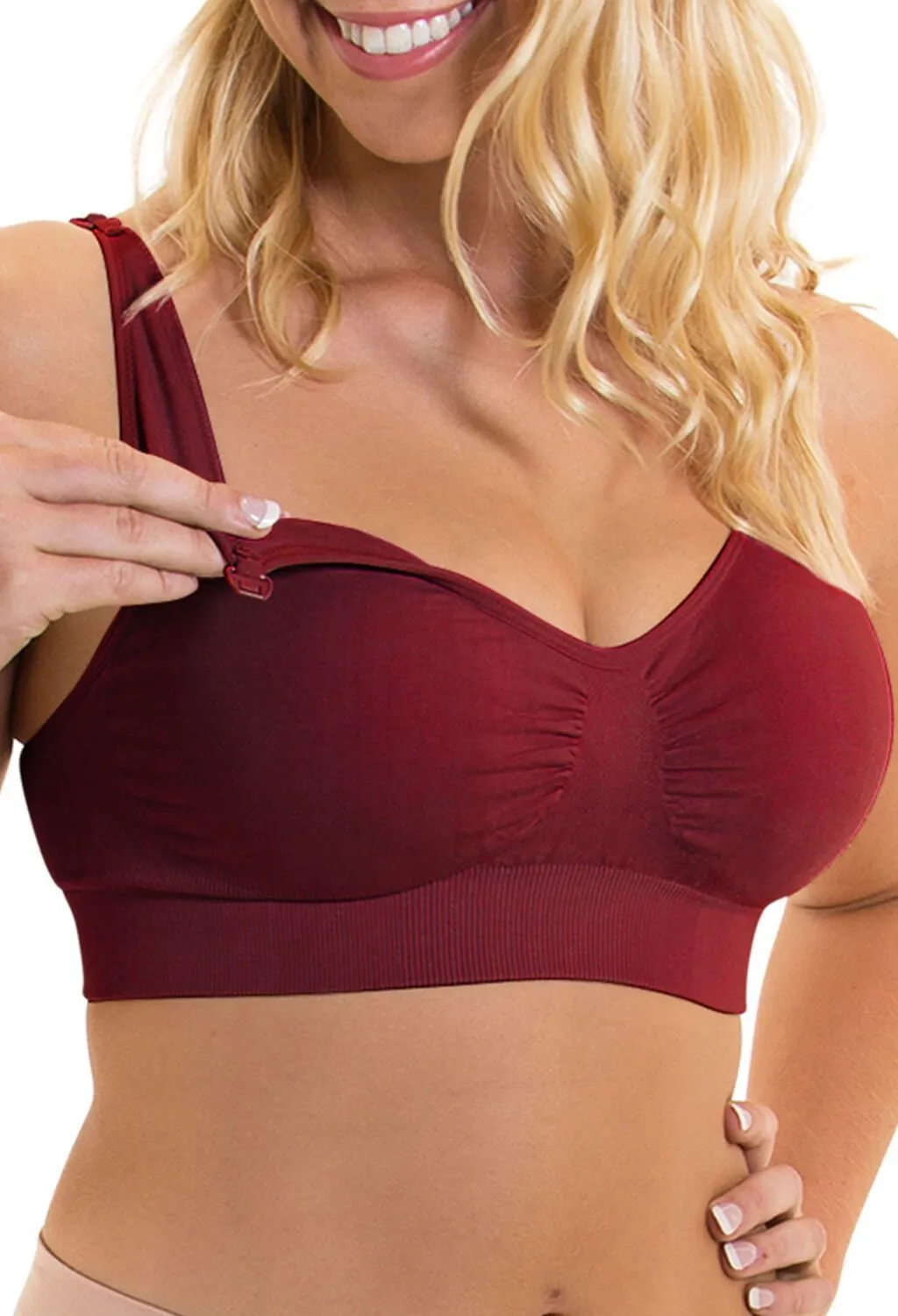 Red Bamboo Nursing Bra   High Cut Undies Set With FREE Eco-Friendly Reusable Nursing Pads