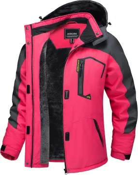 TACVASEN Women's Winter Jacket Waterproof Ski Jacket Hooded Fleece Lined Warm Snow Coat Mountain Windproof Rain Windbreaker