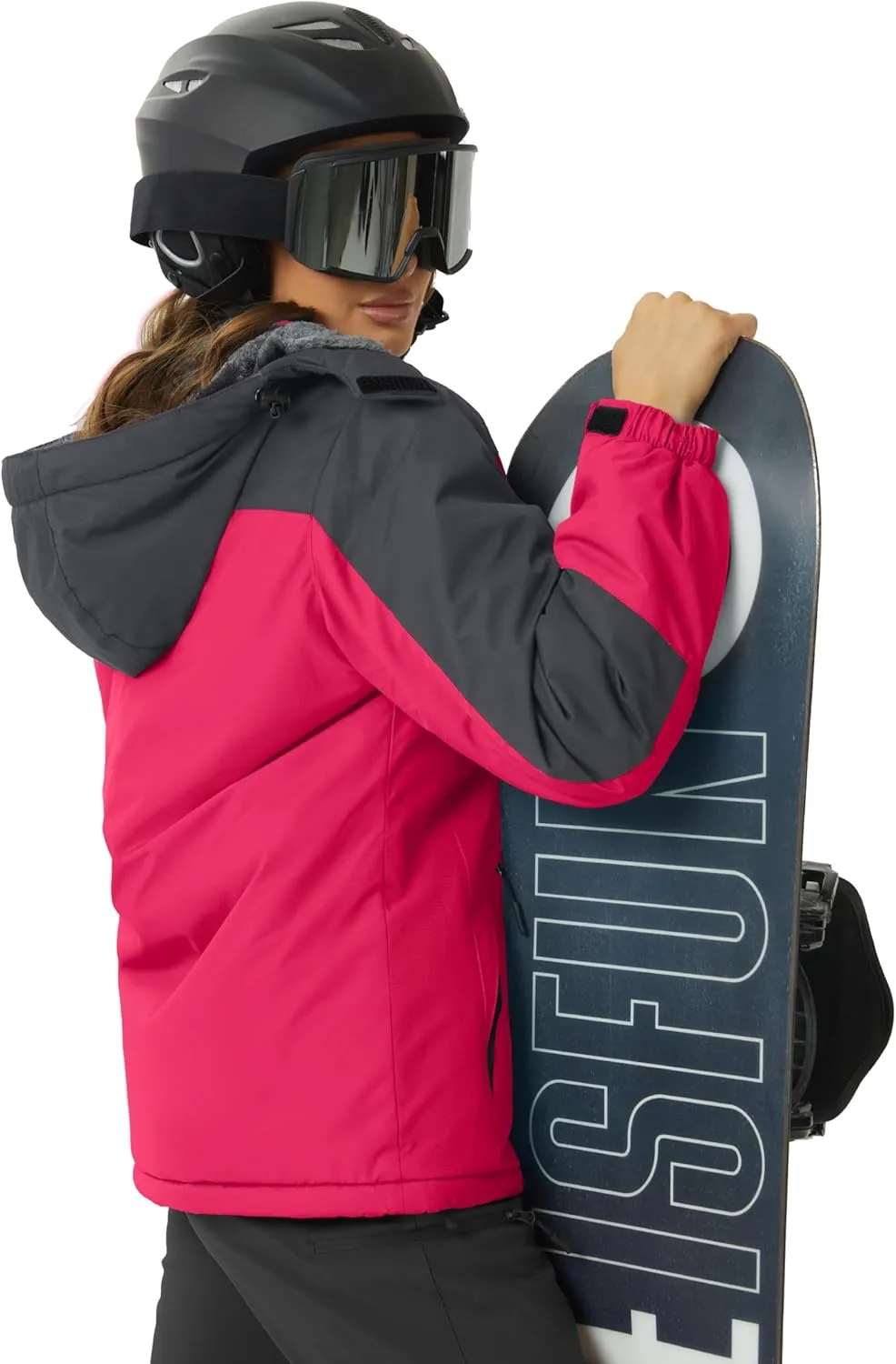 TACVASEN Women's Winter Jacket Waterproof Ski Jacket Hooded Fleece Lined Warm Snow Coat Mountain Windproof Rain Windbreaker