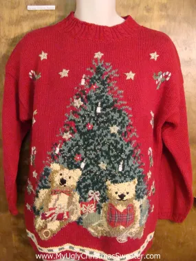 Teddy Bears and Tree 80s Cute Xmas Sweater