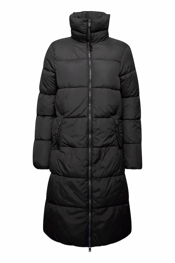 The Bomina Puffer Long Jacket - Black - PLUS