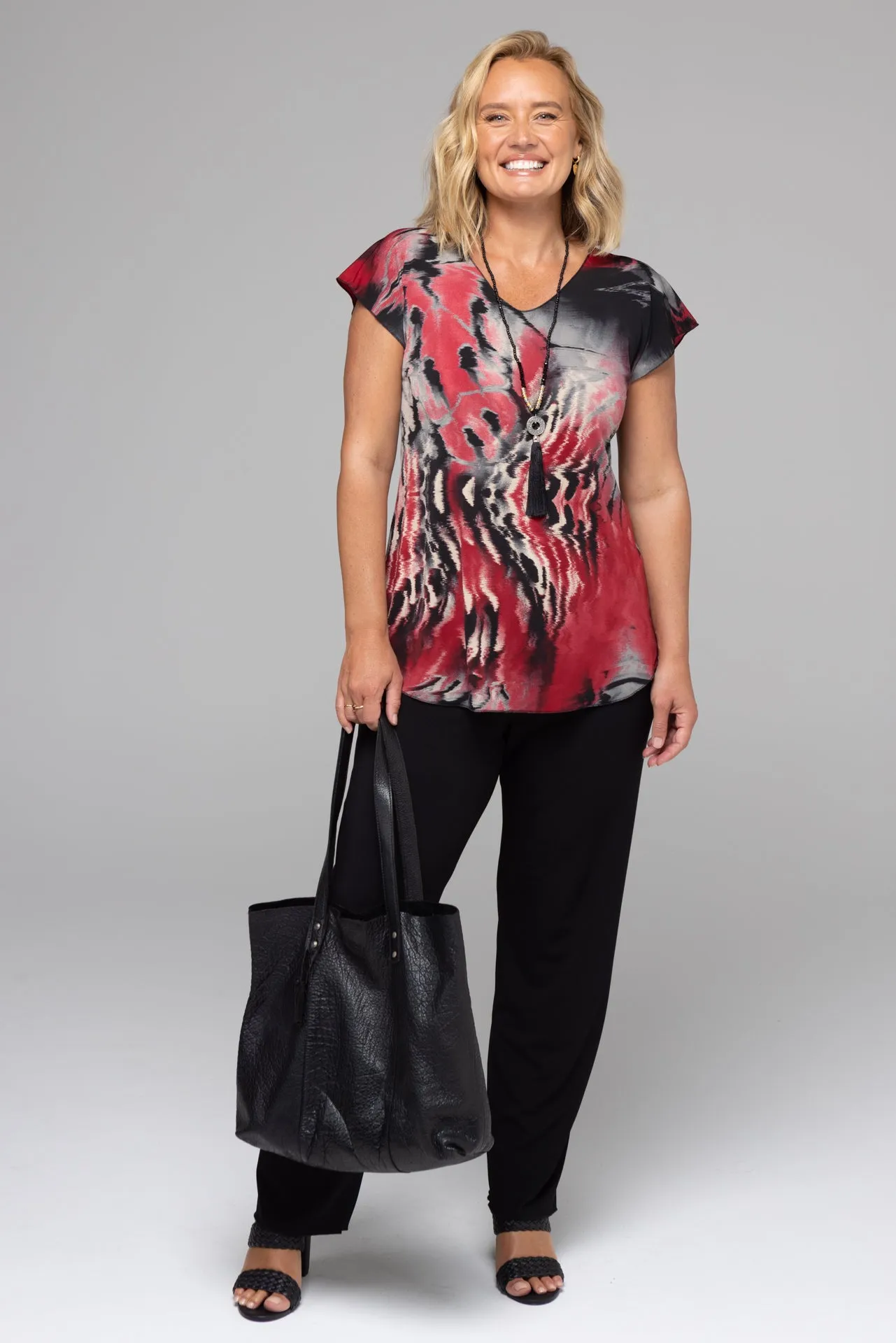 Tornado Print Short Sleeve Jersey Top