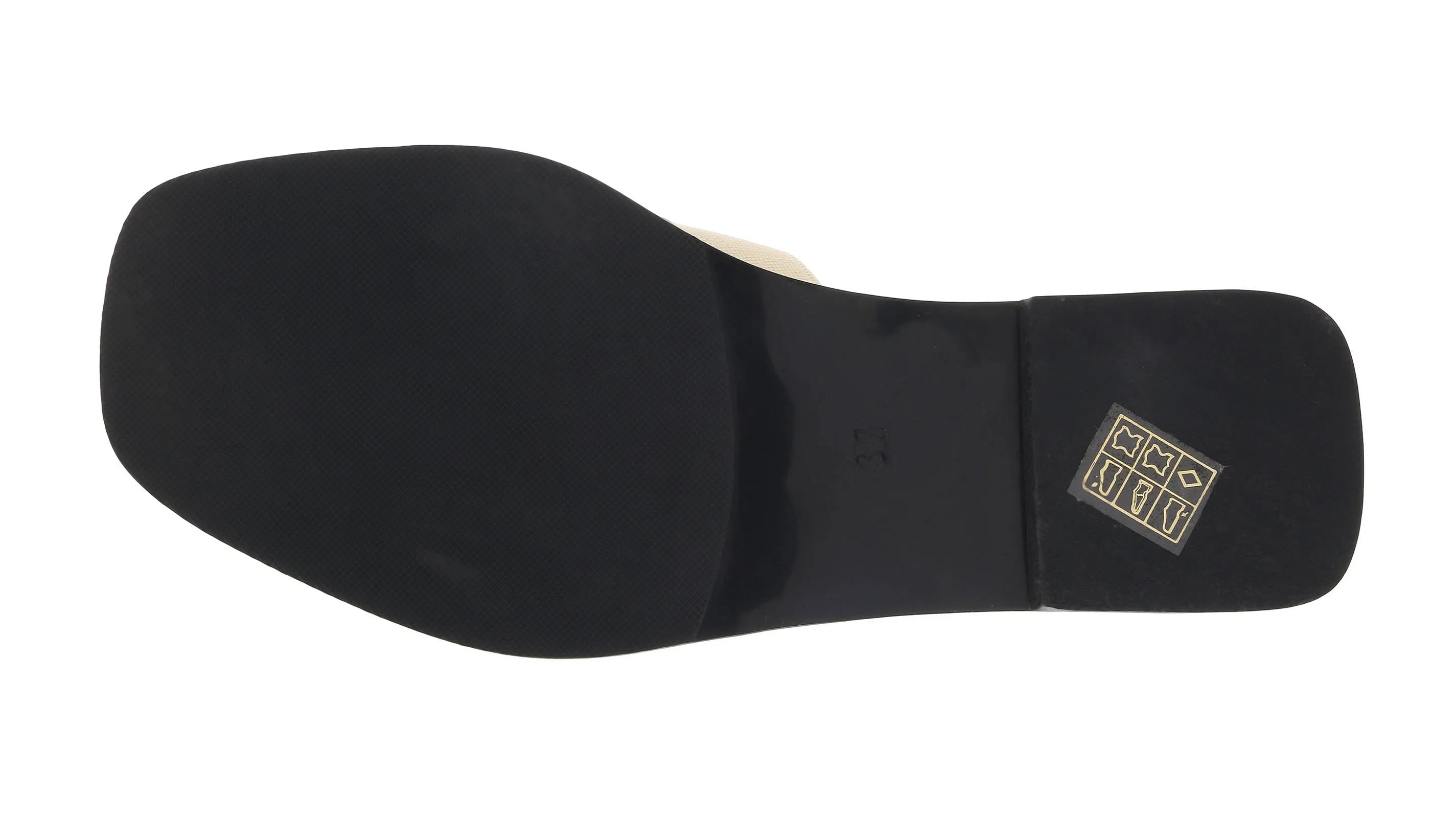 Ventutto Gold Crystal Embellished Leather Slide-