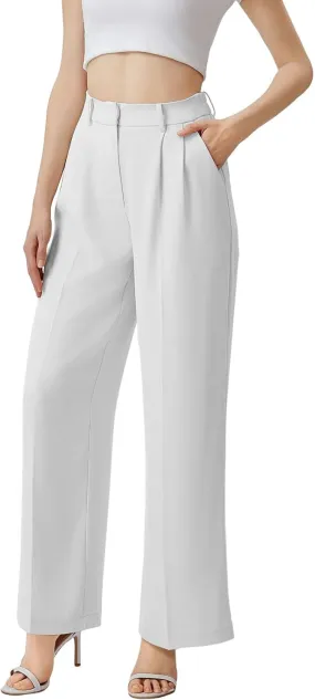 Wide Leg Pants for Women High Waisted Trousers with Pockets Women's Comfortable Work Pants Business Casual Pants