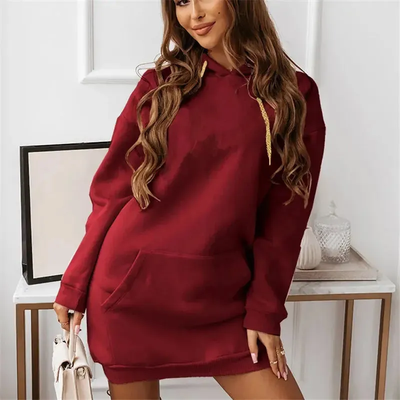 Women's Solid Colour Casual Sports Hoodie