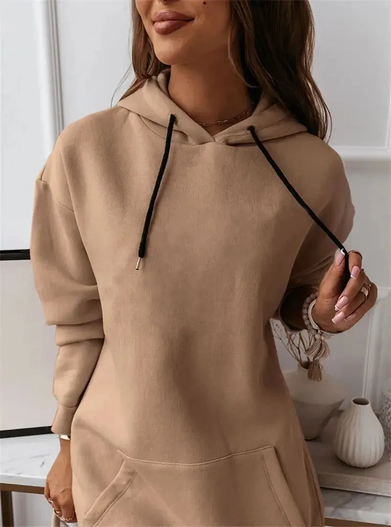 Women's Solid Colour Casual Sports Hoodie