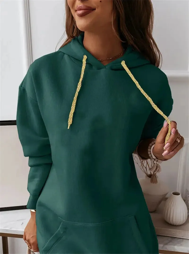 Women's Solid Colour Casual Sports Hoodie